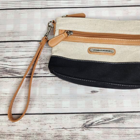 Stone Mountain Women's Crossbody Clutch Shoulder Linen Color Block Bag - Picture 10 of 14